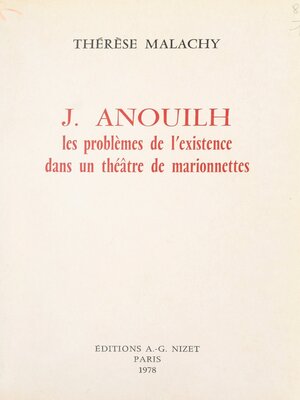 cover image of J. Anouilh
